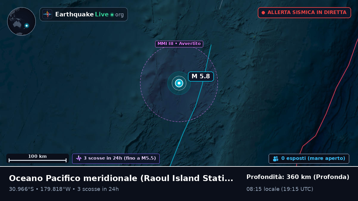 Oceano Pacifico meridionale (Kermadec Islands)