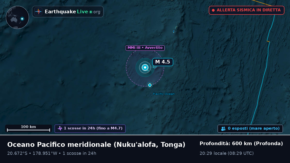 Oceano Pacifico meridionale (Tonga)