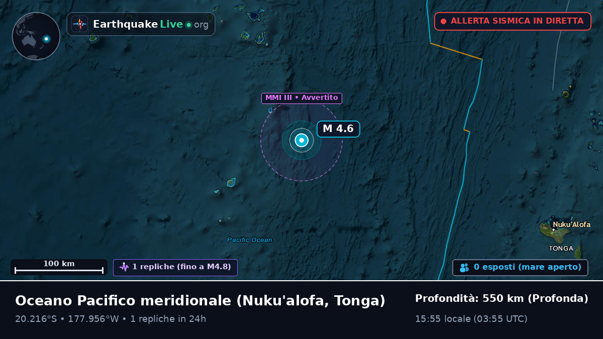 Oceano Pacifico meridionale (Tonga)