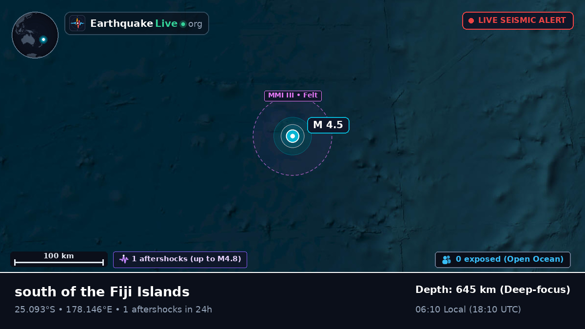 South Pacific Ocean (Kermadec Islands)