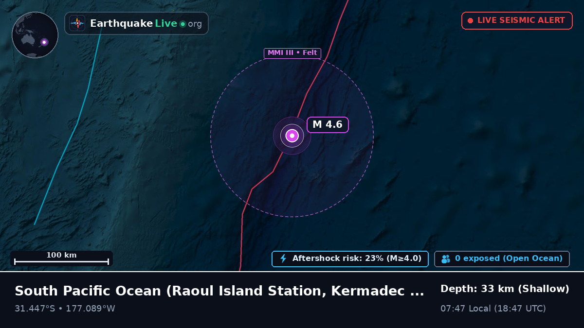 South Pacific Ocean (Kermadec Islands)