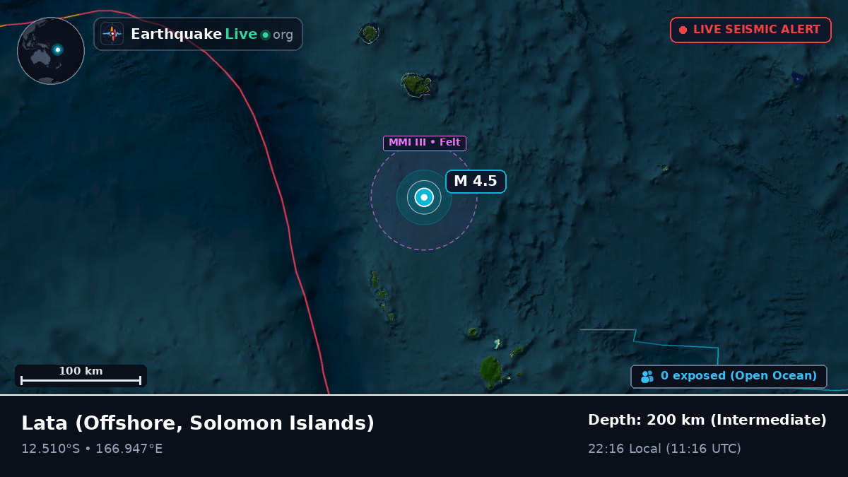Off the coast of Lata, Solomon Islands