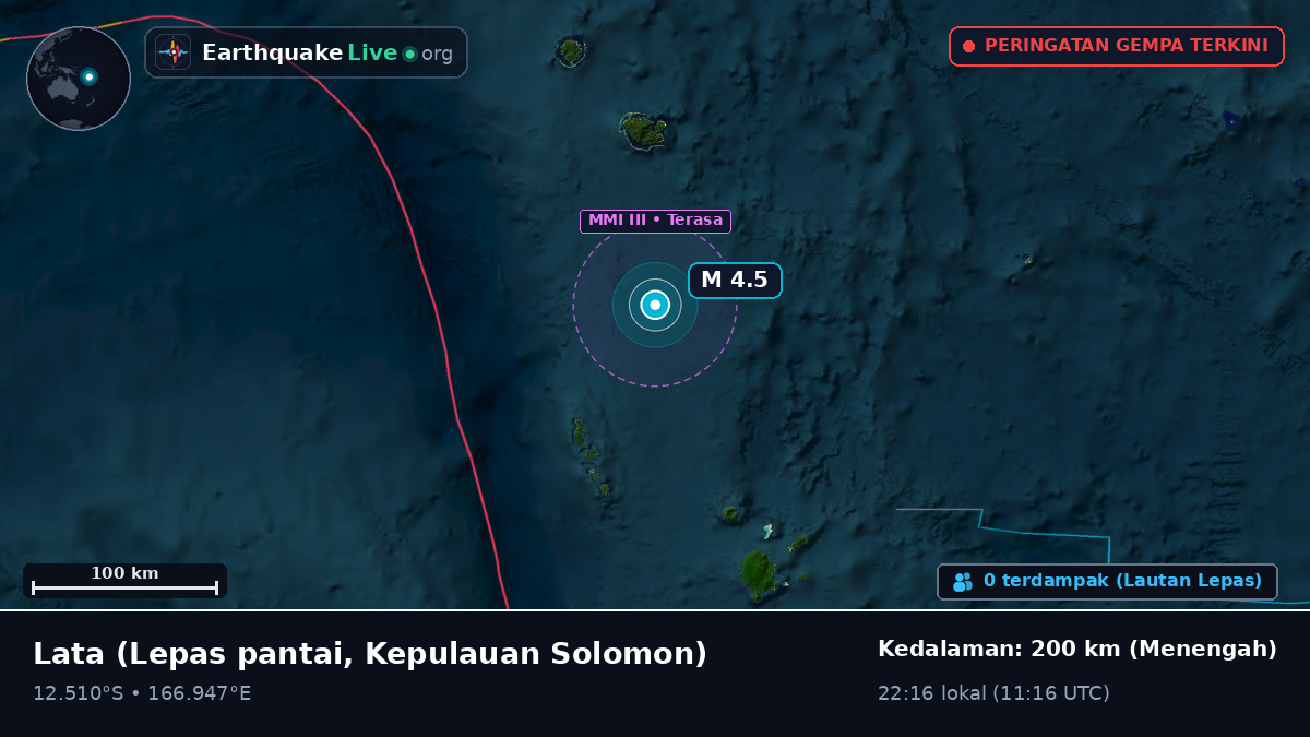 Lepas pantai Lata, Kepulauan Solomon