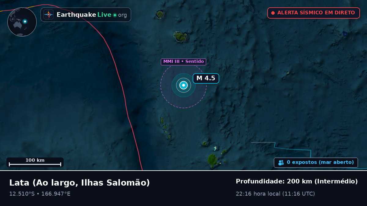 Ao largo de Lata, Ilhas Salomão