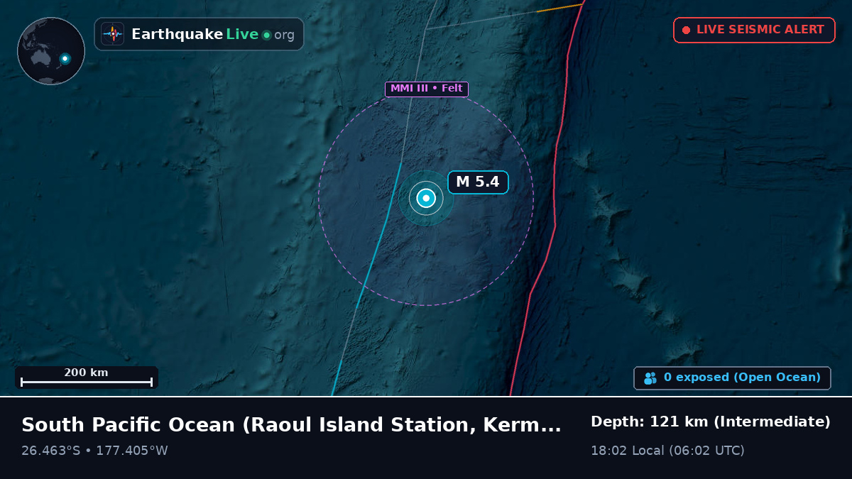 South Pacific Ocean (Kermadec Islands)