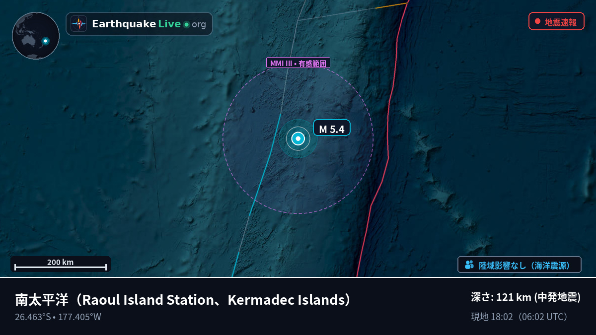 南太平洋 (Kermadec Islands)