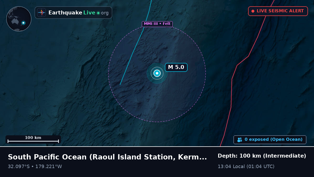 South Pacific Ocean (Kermadec Islands)