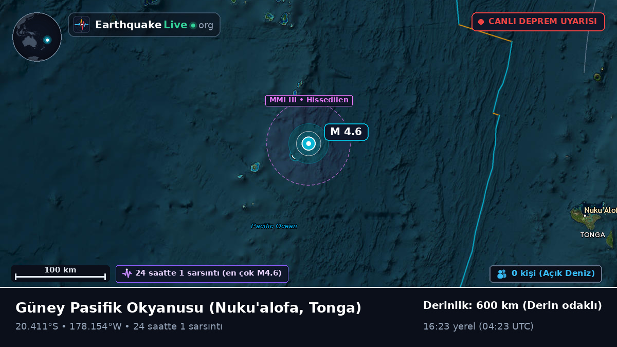 Güney Pasifik Okyanusu (Tonga)