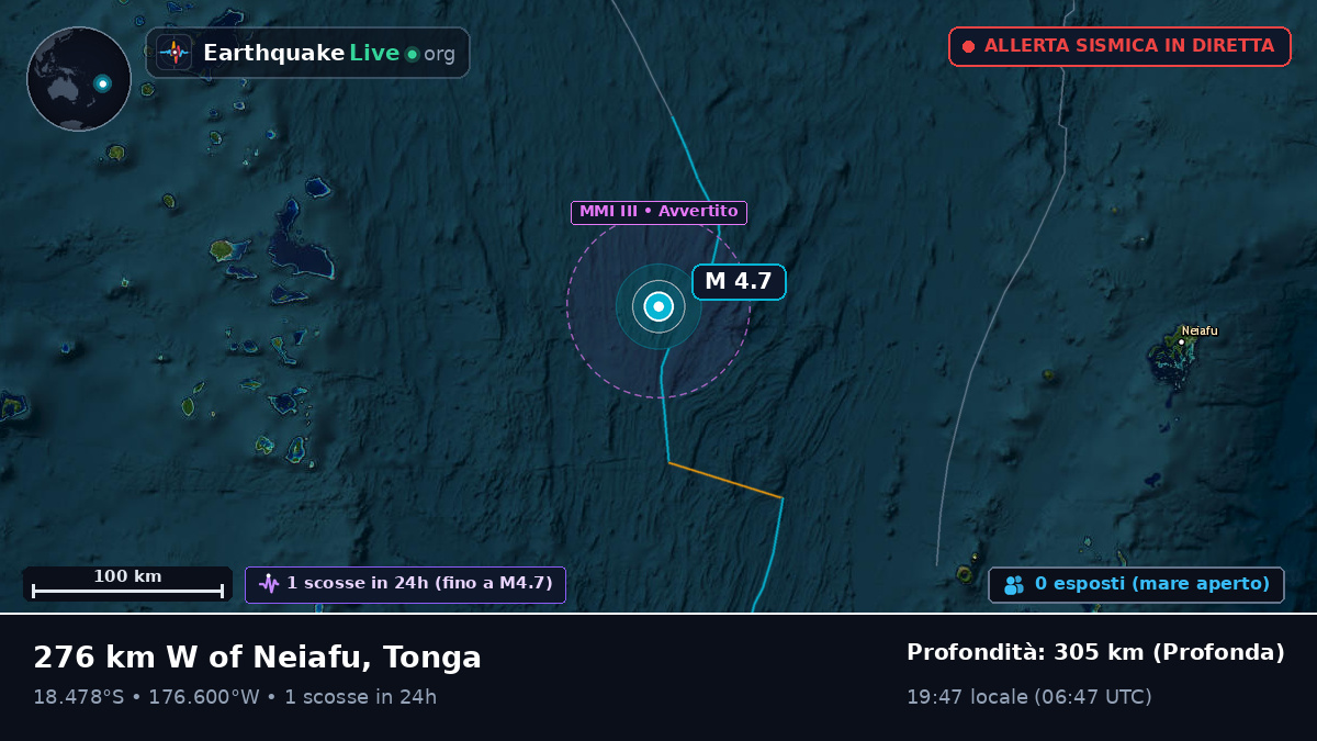 Oceano Pacifico meridionale (Tonga)