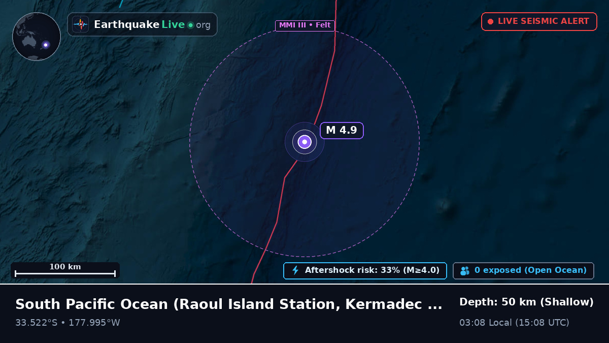 South Pacific Ocean (Kermadec Islands)