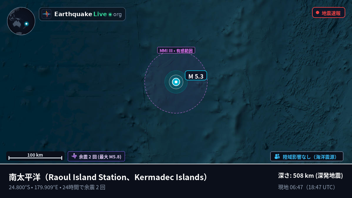 南太平洋 (Kermadec Islands)
