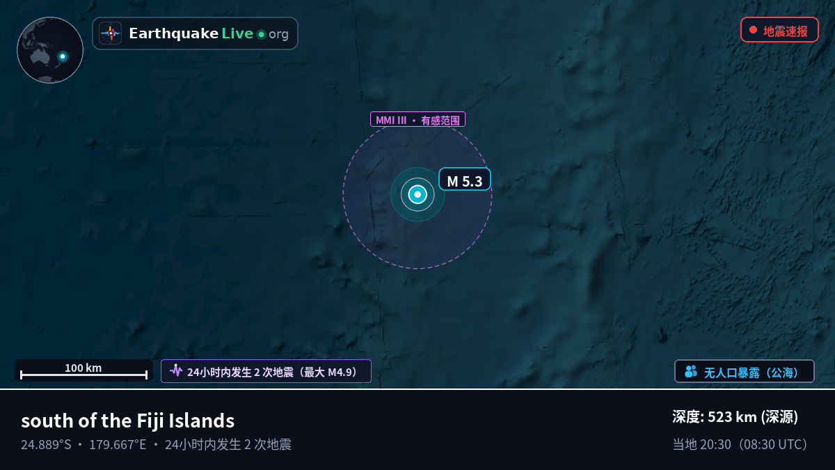 南太平洋 (Kermadec Islands)