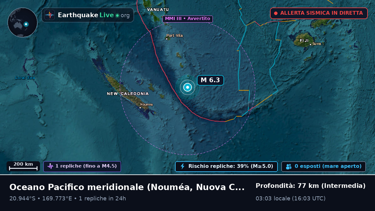 Oceano Pacifico meridionale (Nuova Caledonia)