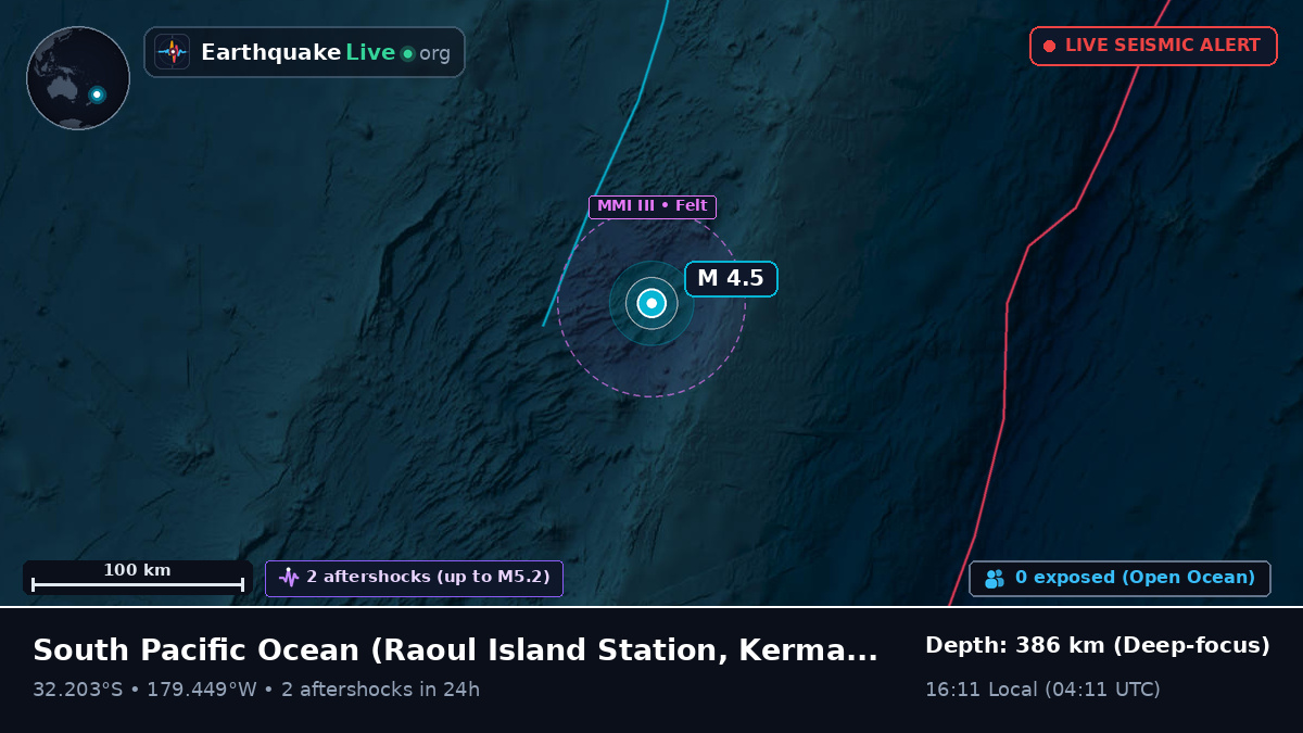 South Pacific Ocean (Kermadec Islands)