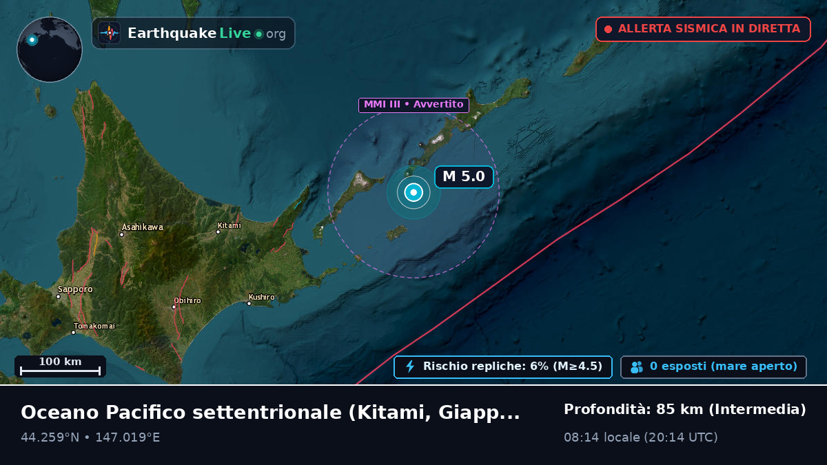 Oceano Pacifico settentrionale (Giappone)