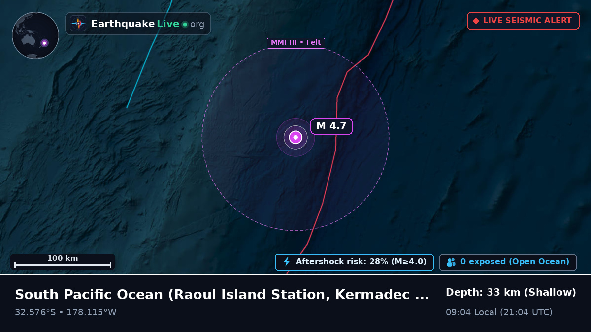 South Pacific Ocean (Kermadec Islands)