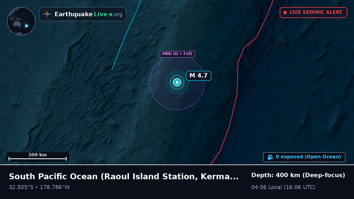South Pacific Ocean (Kermadec Islands)