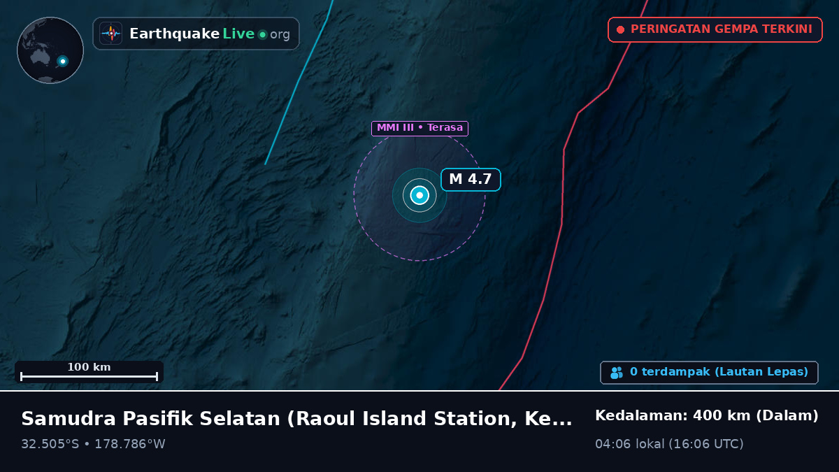 Samudra Pasifik Selatan (Kermadec Islands)