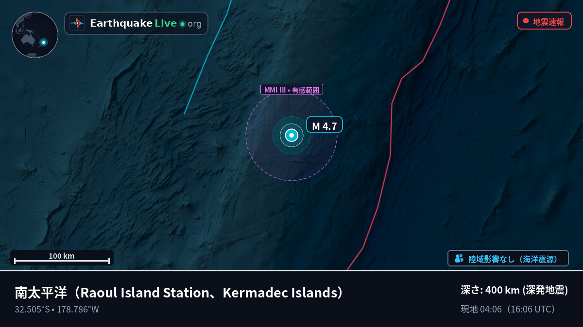 南太平洋 (Kermadec Islands)