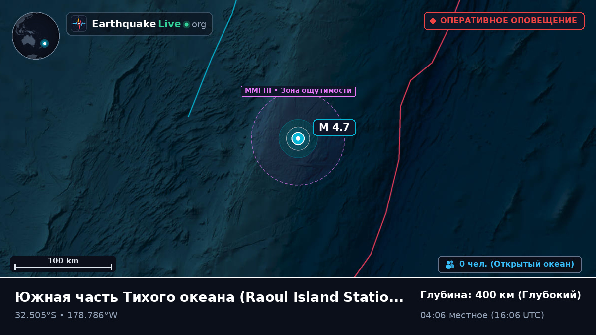 Южная часть Тихого океана (Kermadec Islands)
