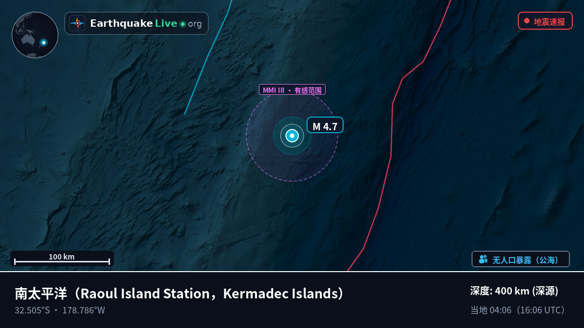 南太平洋 (Kermadec Islands)