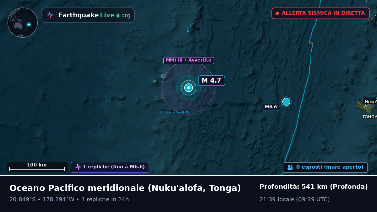 Oceano Pacifico meridionale (Tonga)