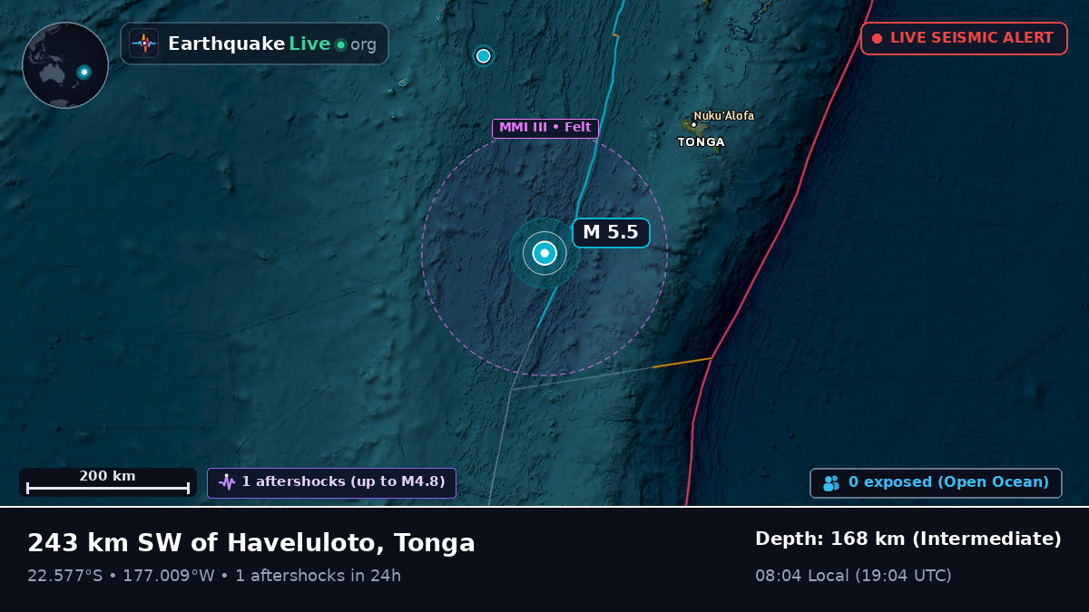 Off the coast of Nuku'alofa, Tonga