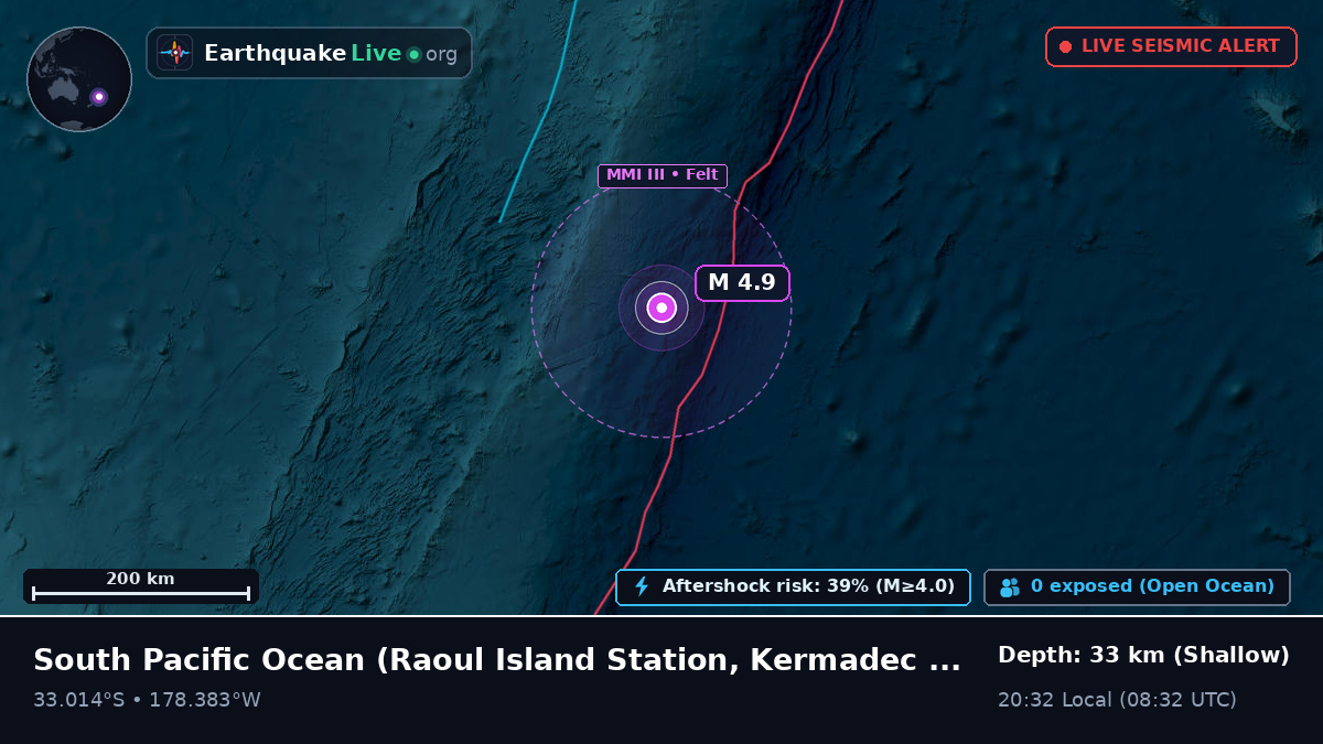 South Pacific Ocean (Kermadec Islands)