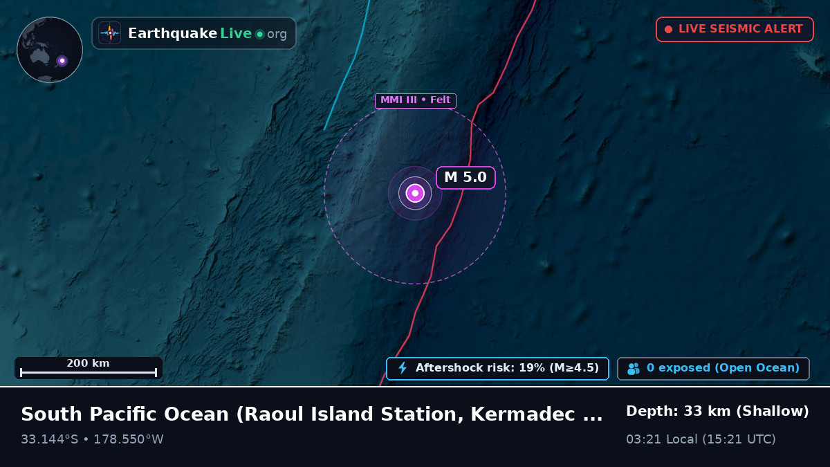 South Pacific Ocean (Kermadec Islands)