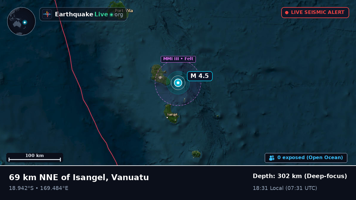 Off the coast of Port Vila, Vanuatu