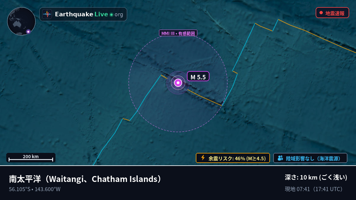 南太平洋 (Chatham Islands)
