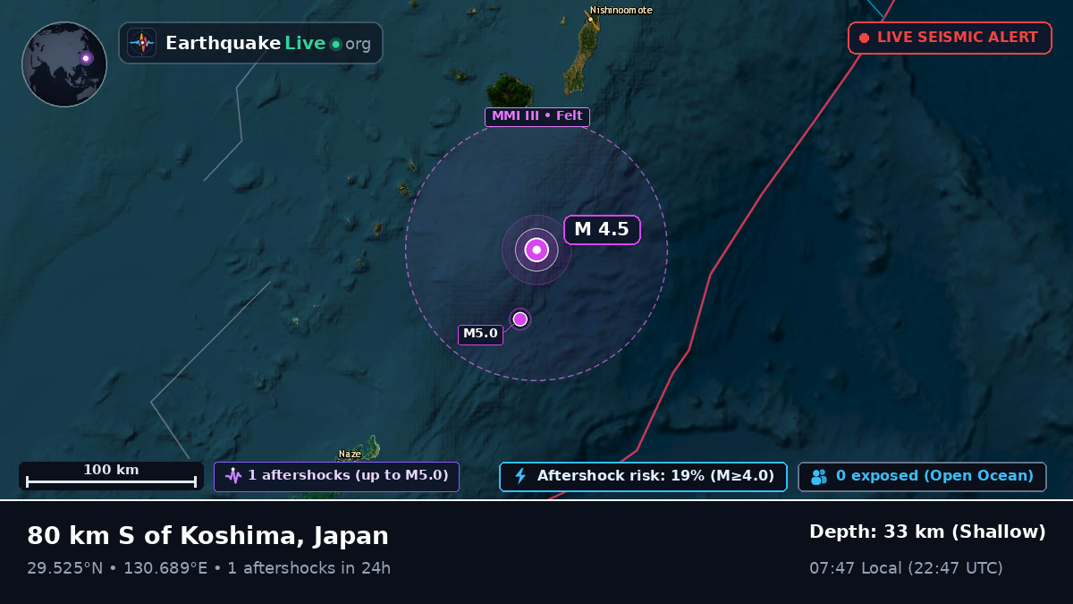Off the coast of Kanoya, Japan