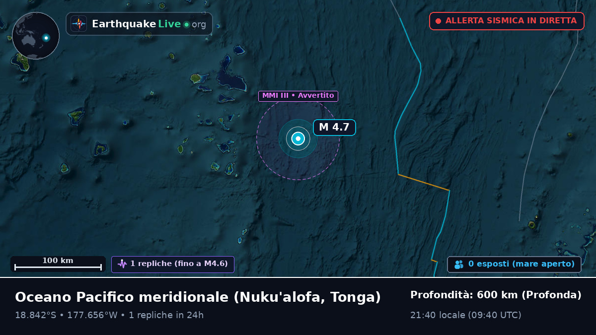 Oceano Pacifico meridionale (Tonga)