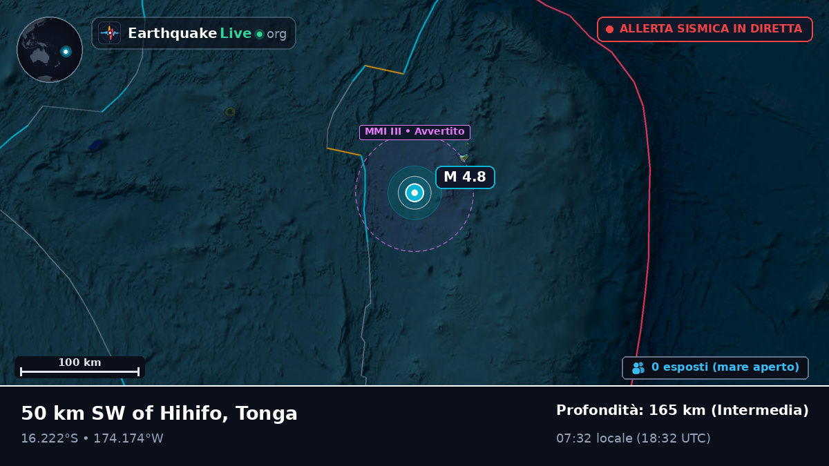 Oceano Pacifico meridionale (Tonga)