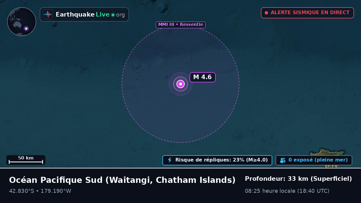 Océan Pacifique Sud (Chatham Islands)