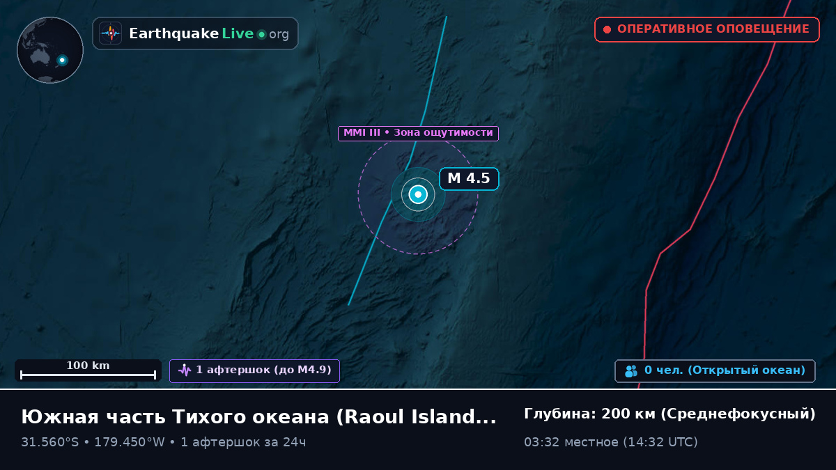 Южная часть Тихого океана (Kermadec Islands)