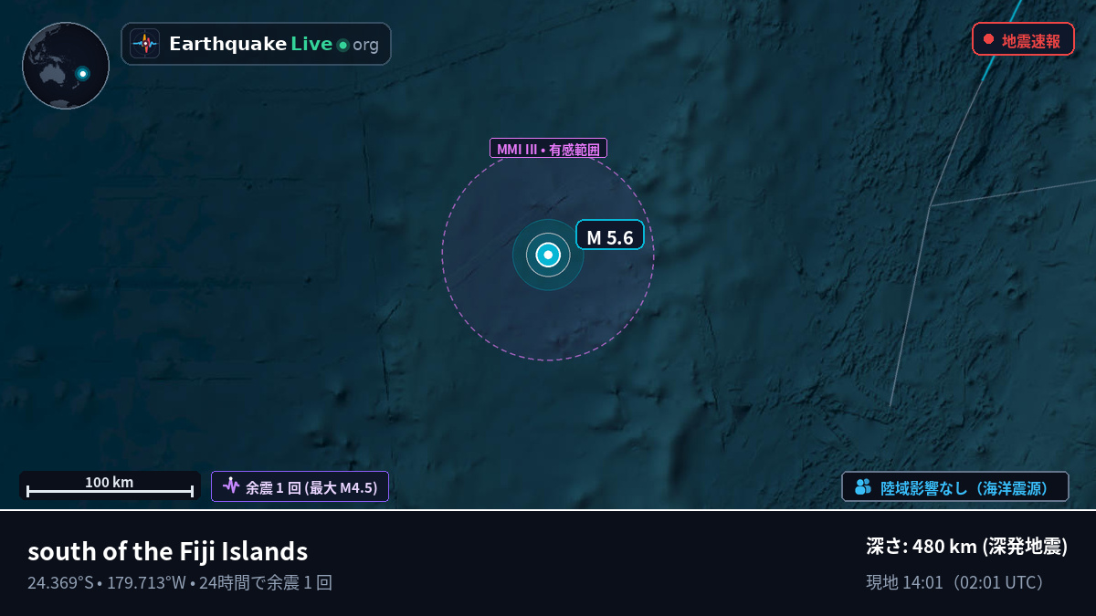 南太平洋 (Kermadec Islands)