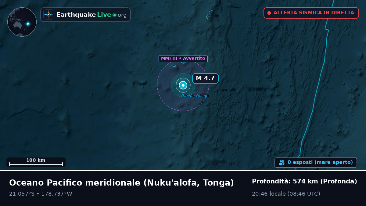 Oceano Pacifico meridionale (Tonga)