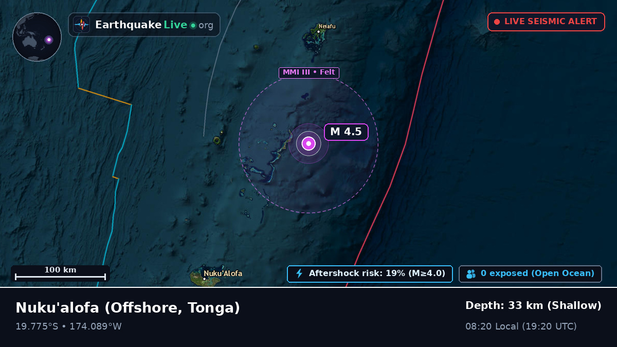 Off the coast of Nuku'alofa, Tonga