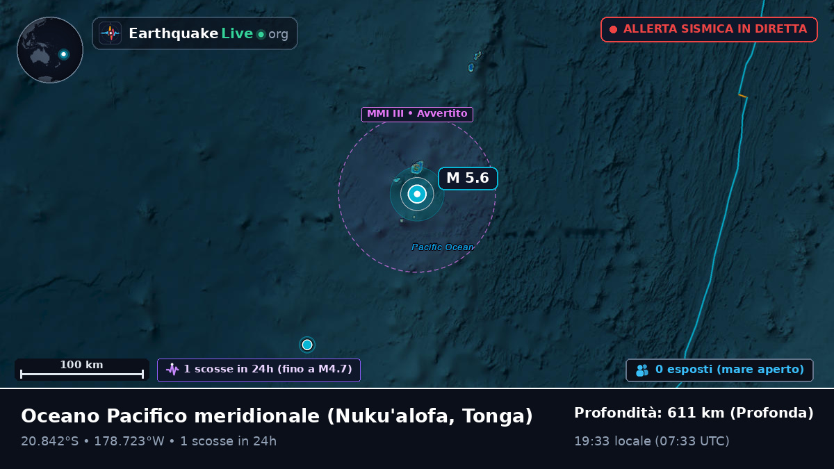 Oceano Pacifico meridionale (Tonga)