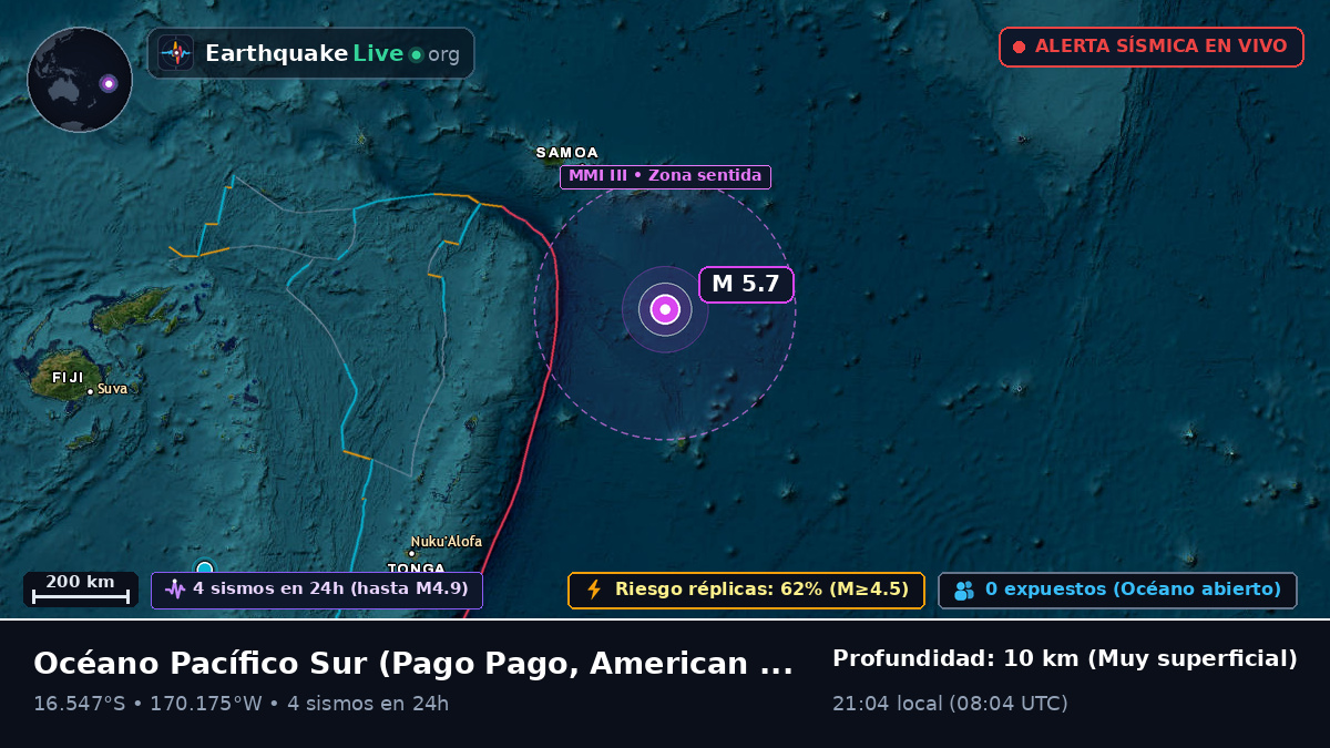 Océano Pacífico Sur (American Samoa)