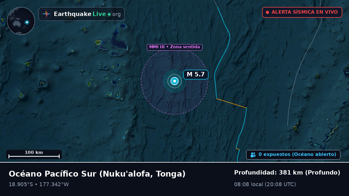 Océano Pacífico Sur (Tonga)