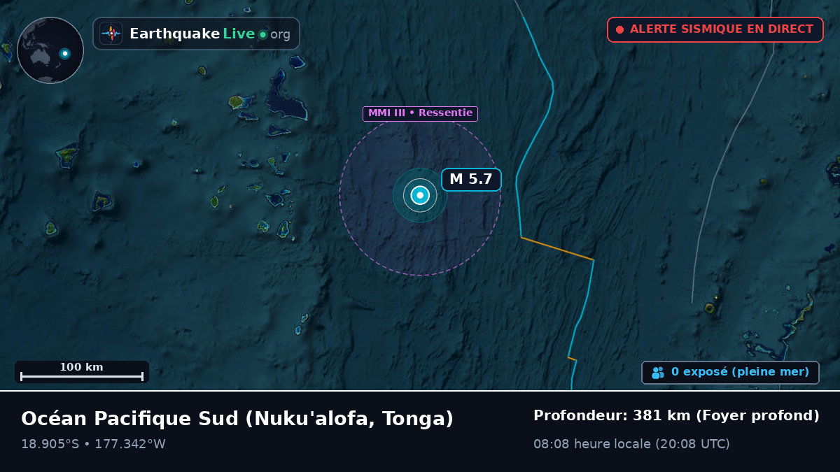 Océan Pacifique Sud (Tonga)