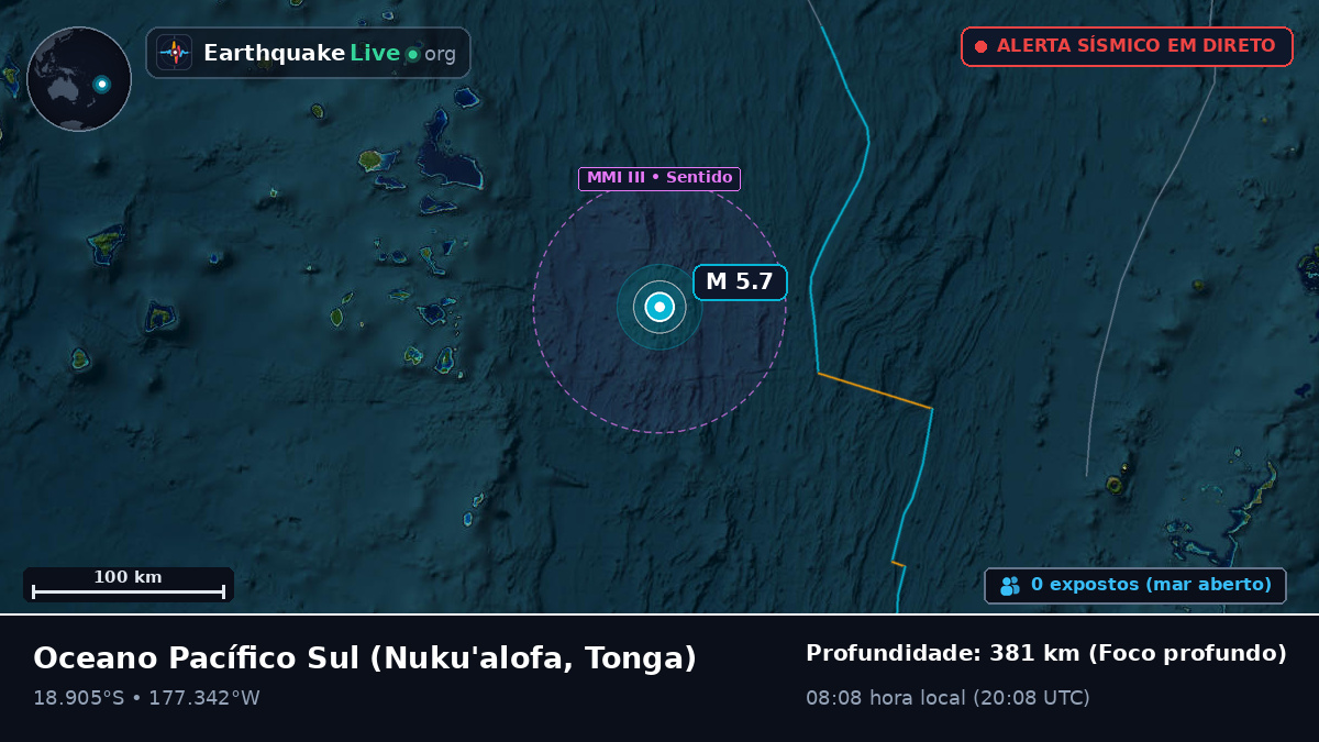 Oceano Pacífico Sul (Tonga)