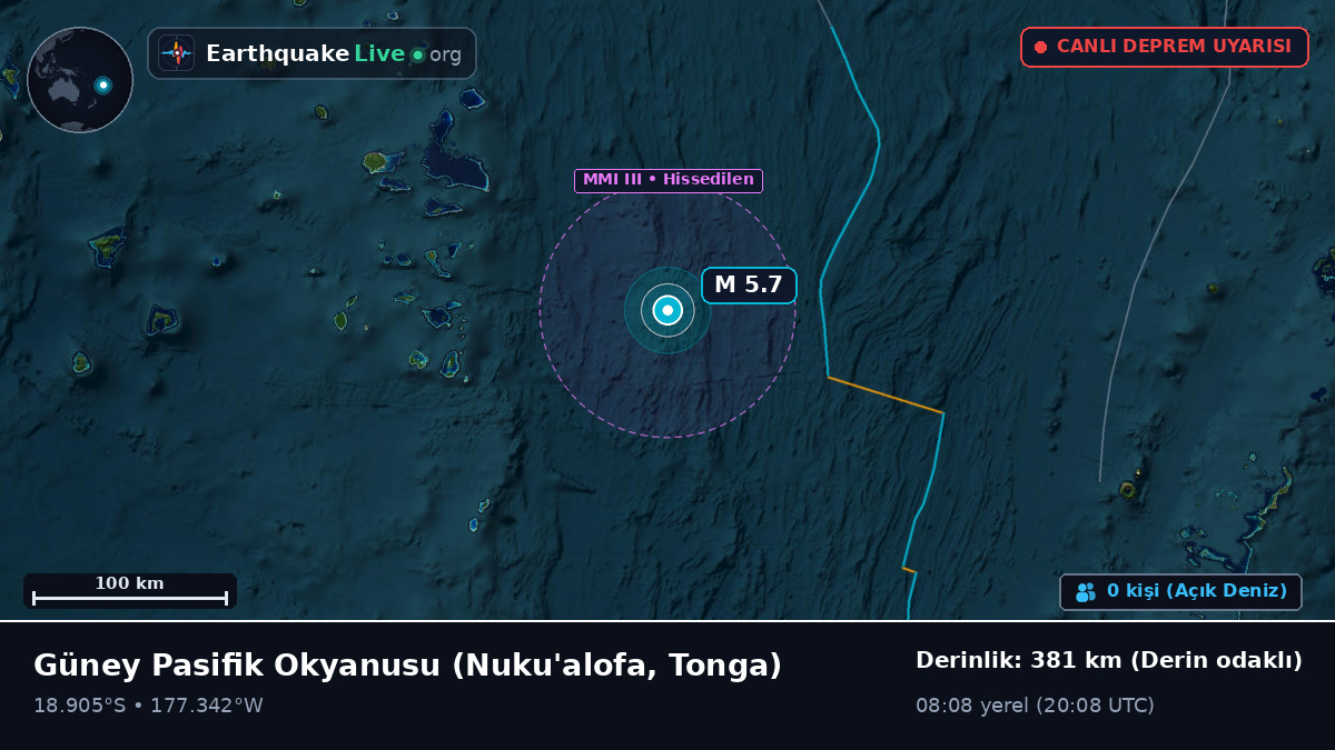 Güney Pasifik Okyanusu (Tonga)