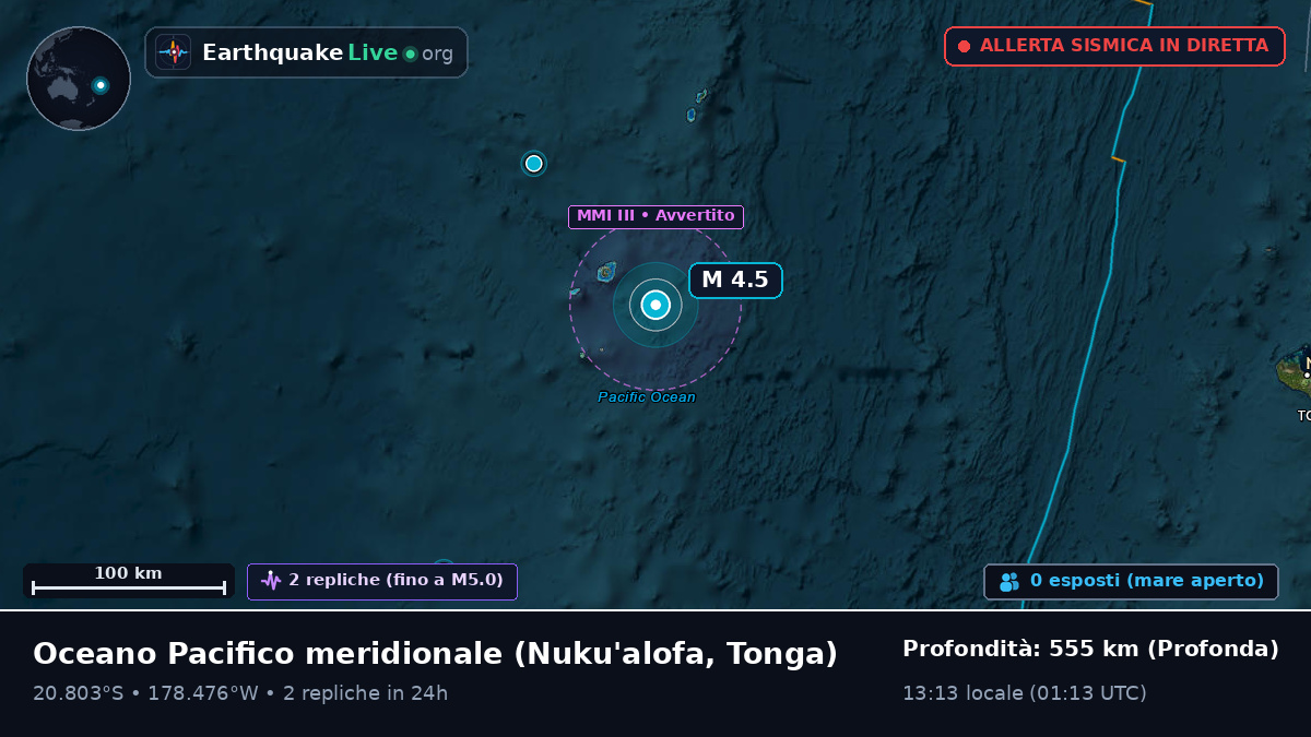 Oceano Pacifico meridionale (Tonga)