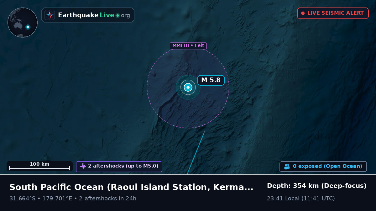 South Pacific Ocean (Kermadec Islands)