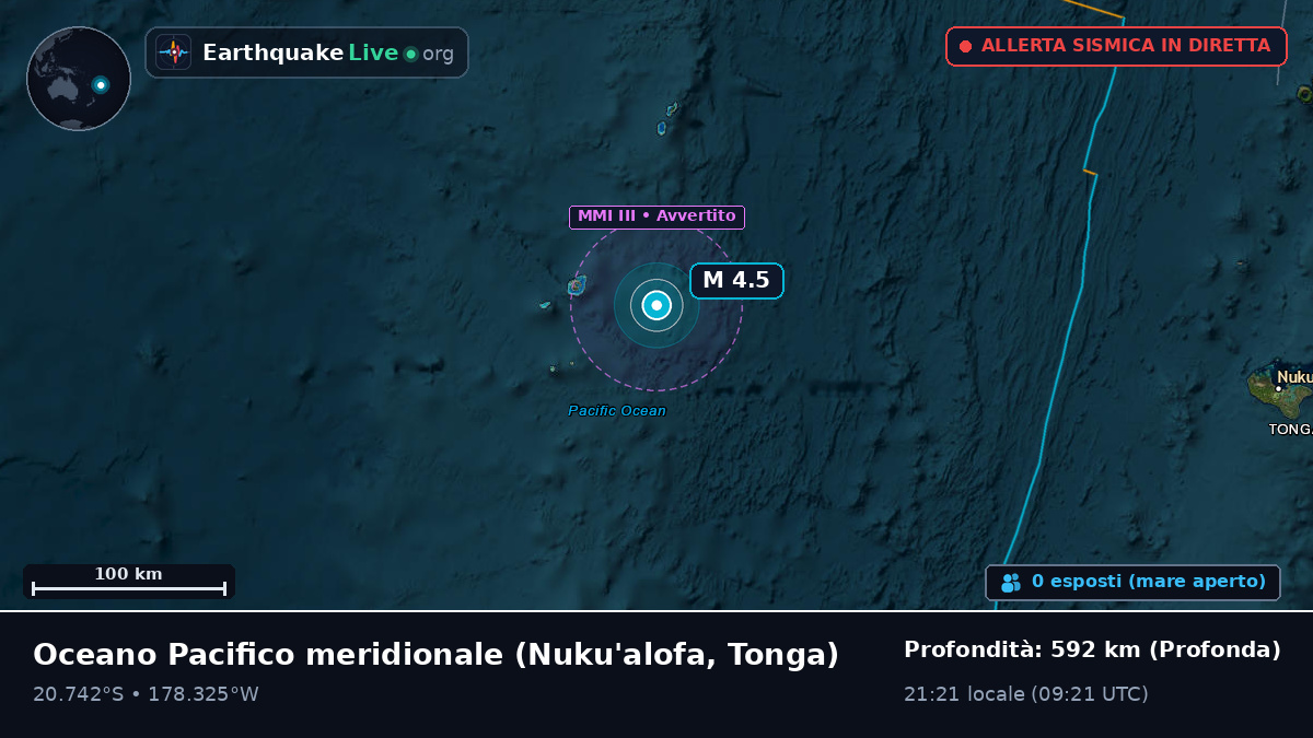 Oceano Pacifico meridionale (Tonga)
