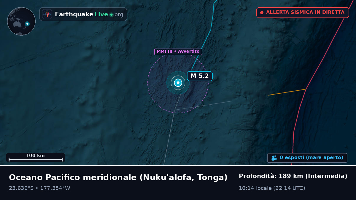 Oceano Pacifico meridionale (Tonga)