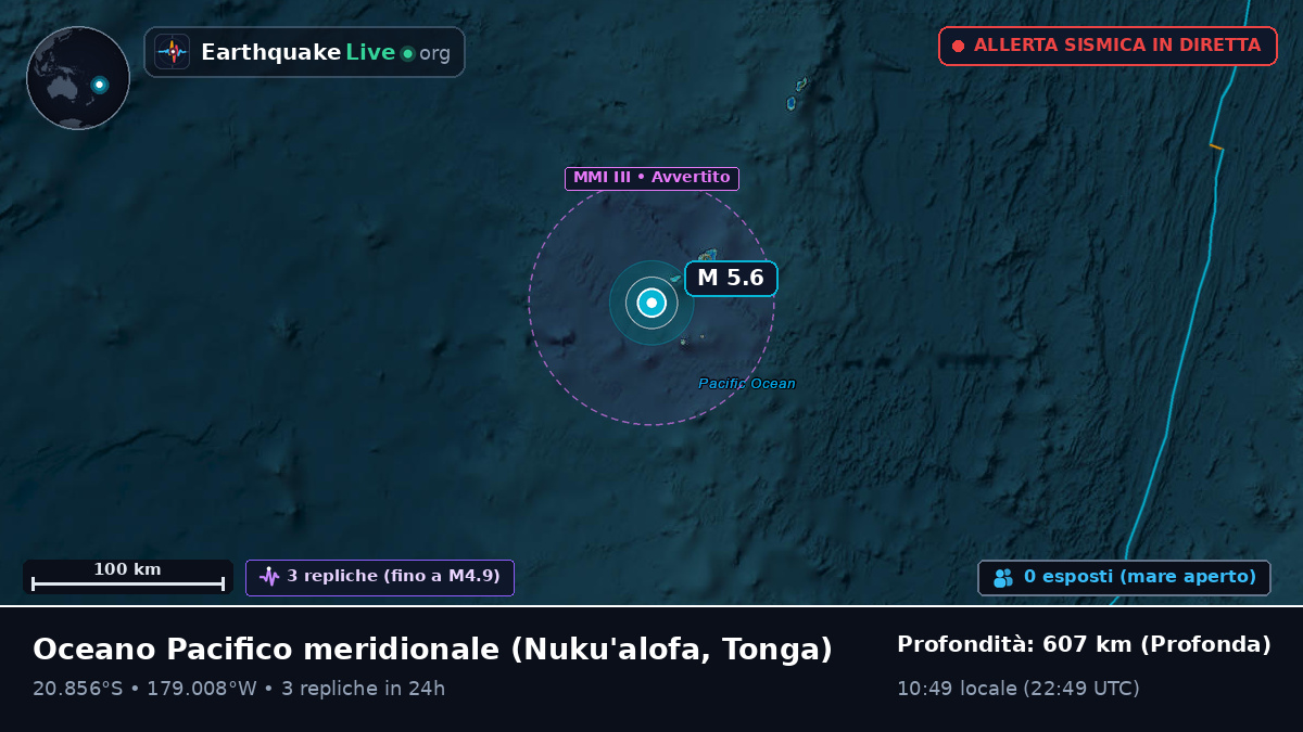 Oceano Pacifico meridionale (Tonga)